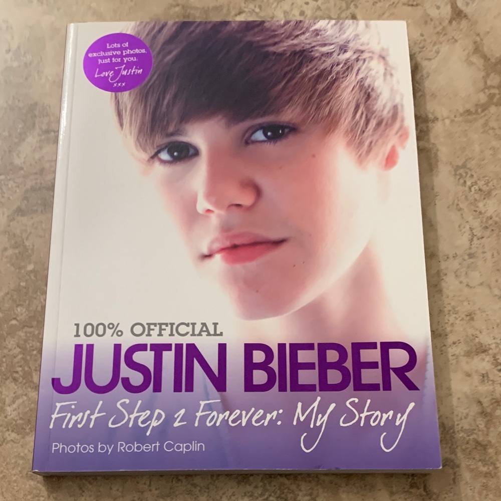 Justin Bieber Book with Purple and White Cover
